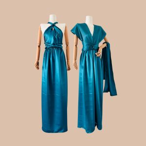 Robe infinity en Wax Robe de Soiree en Wax et Satin Kaysol Couture